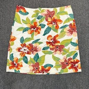 Ann Taylor Factory Floral Mini Skirt - Red, Orange, Green
